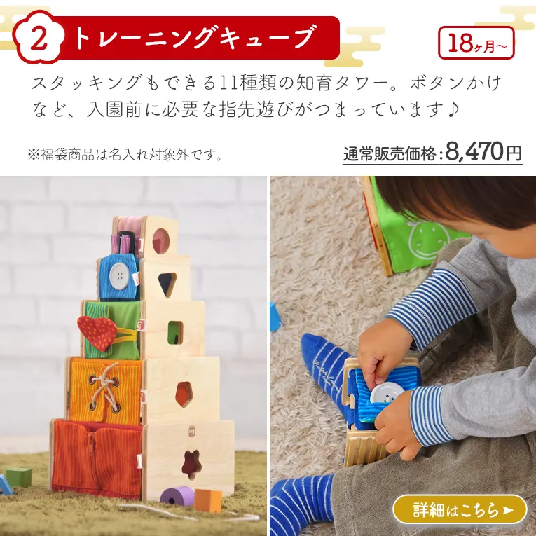 【2023年福袋B 1歳向け知育玩具セット】SOUNDブロックスlarge+Fiches Lacing Toy+ANIMALプルトイ