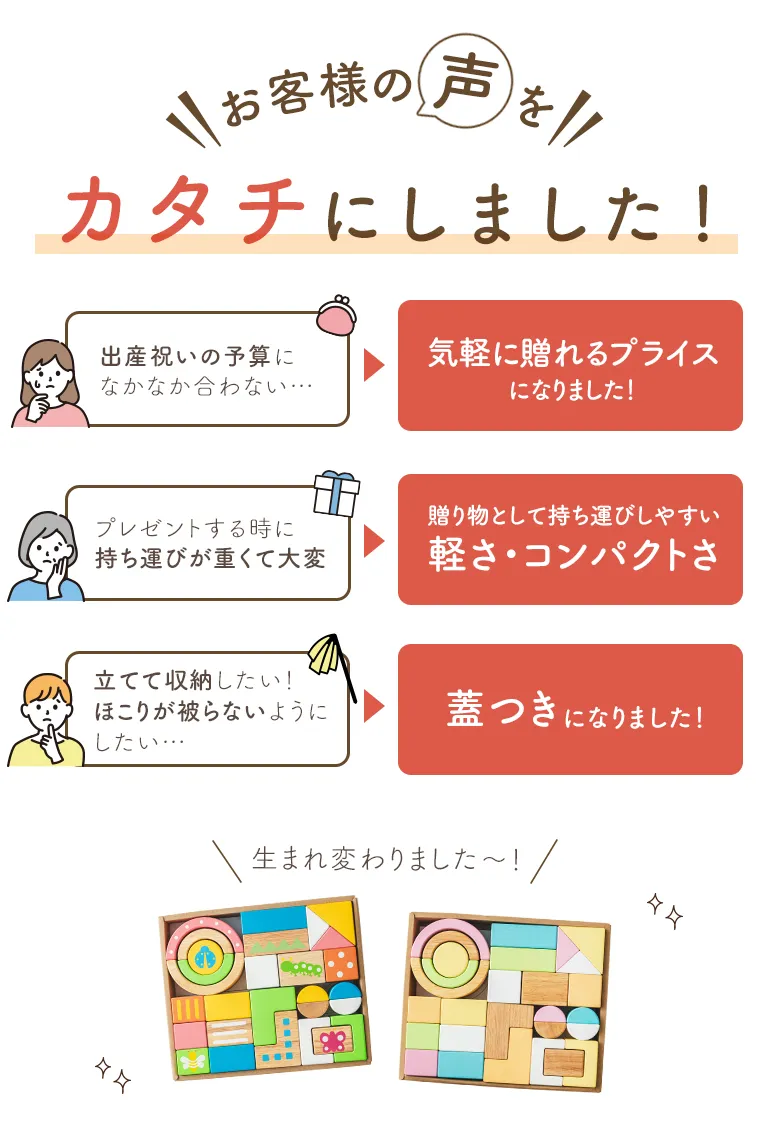 累計販売数33000個突破の赤ちゃんにぴったりの音の鳴る積み木