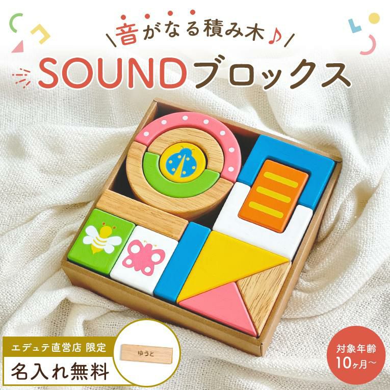 【名入れパーツもう一つプレゼント】 SOUNDブロックスLarge （シャーベット） ＜ 10ヶ月 1歳 2歳＞ Edute(エデュテ）